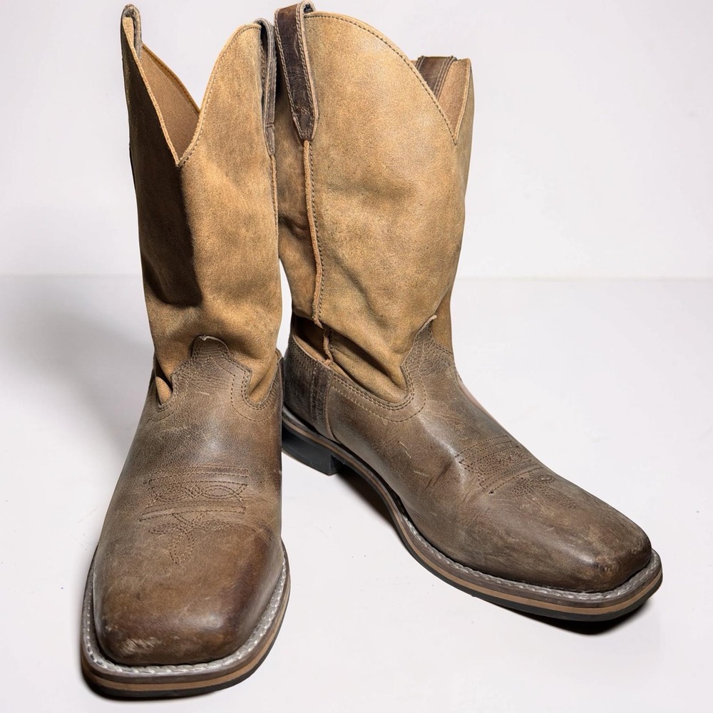 Smoky Mountain Boots Men's-Boys Size 6 R Brown Distressed Leather Cowboy Boots